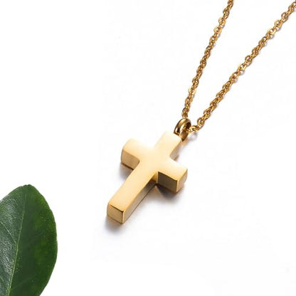 Cross Urn Necklace for Ashes for Men Women Cremation Jewelry Urns Locket Pendant Ashes Holder Memorial Jewelry-Always in My Heart - color: Always in My Heart,Gold