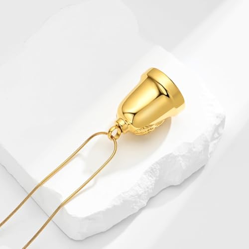 Eagle Love Cremation Keychain Bell Urn Necklaces for Ashes Keepsake Ash Pendant Memorial Urn Keychain Jewelry - color: A-gold