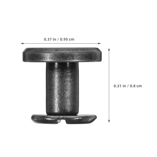 LALAFINA 10pcs Flat Rivets Chicago Binding Screws Leather Cap Rivet Set DIY Leather Decoration for Mailbox Door Pins Repair