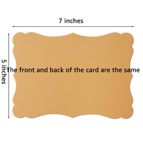 50 Pack Shiny Gold Blank Cardstock Greeting Cards, 5x7IN - color: Gold, size: 5x7IN