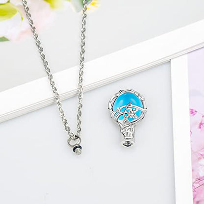 Gredstar Tree of Life Urn Necklace for Ashes, Birthstone Memorial Pendant | Teardrop Design, Love Symbol Detail, 12 Birthstone Colors, Stainless Steel, Ashes Holder, Funnel Kit Included - color: March