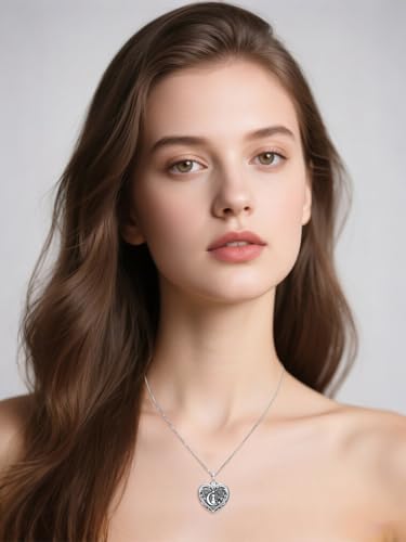 WINNICACA Cremation Jewelry for Ashes Locket Ashes Necklace Urn Necklace for Women Sterling Silver Cremation Necklace for Ashes Fine Keepsake Picture Necklace Memorial Jewelry - style: D02-Cat Urn Necklace