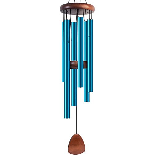 Bursvik 37" Aluminum Wind Chimes for Outside (Blue), Patio Zen Decor Gift - color: Blue, size: Classic 37"