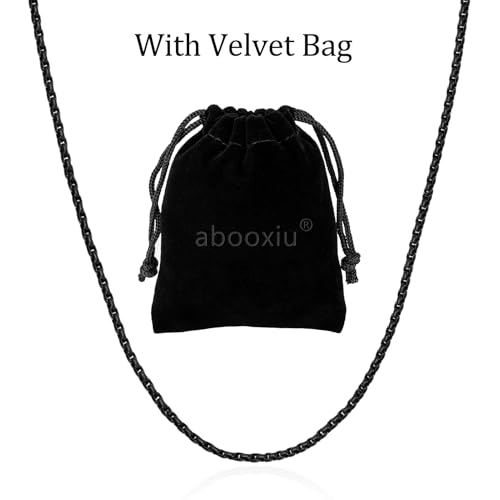 Abooxiu Replacement for Cremation Jewelry Stainless Steel Chain Necklace for Men Women Black