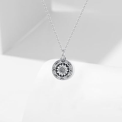 Flower Cute Animal Sterling Silver Pendant Urn Ashes Necklace for Women BF0709 - color: Ball *Sunflower