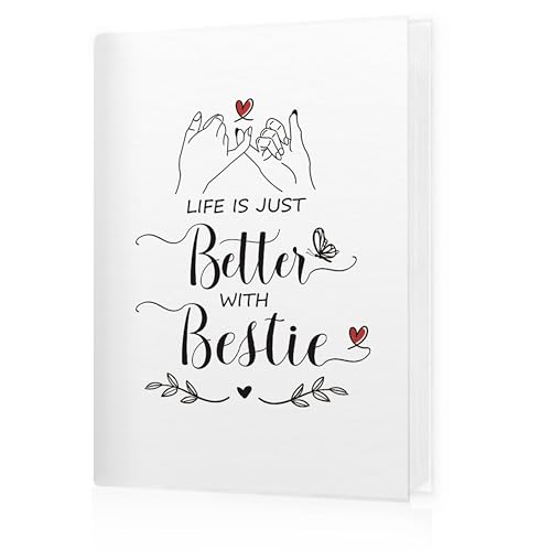 Bestie Gifts Photo Album 4x6, Friendship BFF Gifts for Women, Life Is Just Butter with Bestie 18 Pockets Small Picture Memory Photo Album for Family Anniversary Travel Vacation - color: Best Bestie