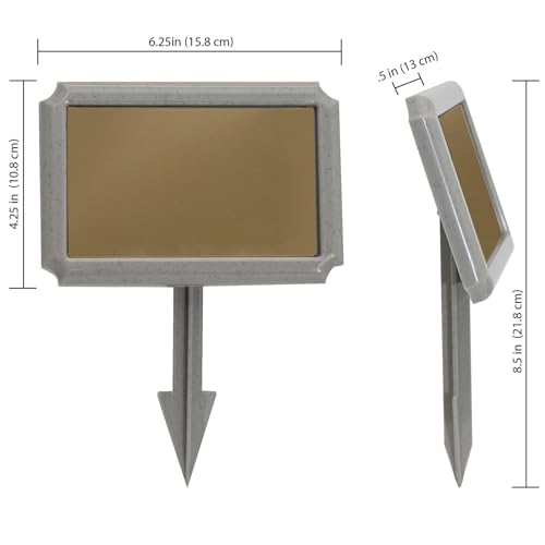 Durable Temporary Grave Marker with Stake, Carbon - color: Carbon