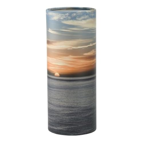 Ocean Sunset Scattering Tube, Biodegradable Cremation Urn for Ashes, Adult Sized Cremation Urn, 12.5 Inches High - color: Ocean Sunset, size: Large
