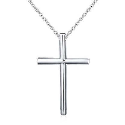S925 Sterling Silver Urn Ashes Keepsake Cremation Memorial Necklace Jewelry - style: Cross Urn.