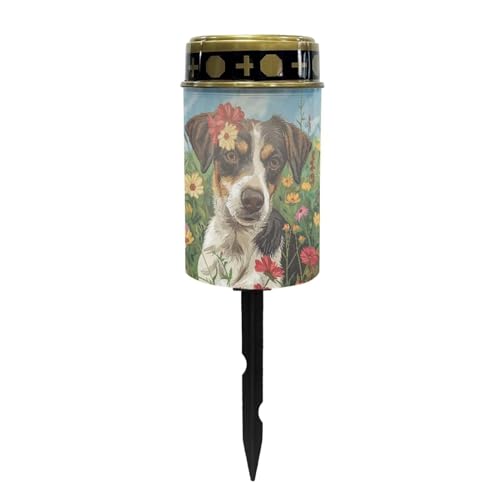 Jack Russell Terrier Personalized Solar Outdoor Lights for Dog Pet Memorial Solar Lights Warterproof Cemetery Decorations for Grave Automatic Solar Light Sympathy Gifts - color: Jack Russell Terrier