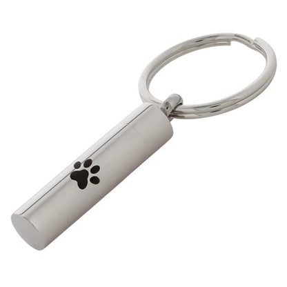 Paw Print Keychain for Ashes, Stainless Steel, Key Chain, Cremation Jewelry for Ashes, Cremation Keychain for Ashes