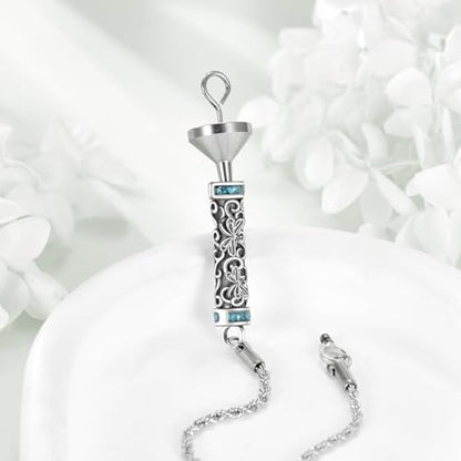 Urn Bracelet For Ashes 925 Sterling Silver Abalone Shell Cremation Keepsake Pendant Locket Bracelet For Women Men - style: Dragonfly