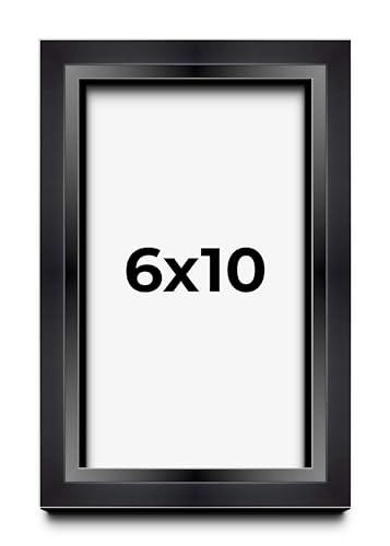 6x10 Shadow Box Black Beveled Display Frame | 1.5 Inches Deep | 1 Inch Wide Moulding | Includes Shatter Resistant Acrylic Plexiglas, Acid-Free Backing and Hanging Hardware - size: 6x10