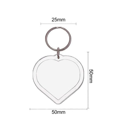 BetterJonny 20Pcs Acrylic Picture Keychain Blanks in Clear Acrylic Picture Frame Keyrings - color: Heart
