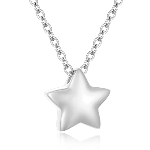 Little Star Cremation Urn Neckalce Small Charm Keepsake Ashes Holder Memorial Jewelry Urn Necklace for Ashes Cremation Jewelry - color: Silver