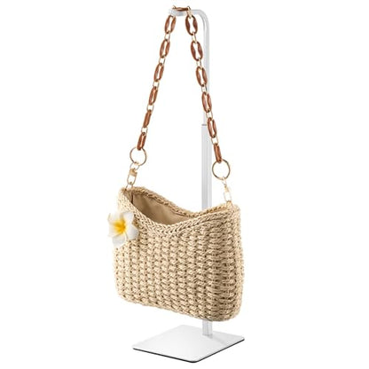 Adjustable Tabletop Purse & Banner Display Stand, White | Multi-use tabletop rack holds handbags, birthday banners, lanterns and wreaths for home, parties or retail. - color: White