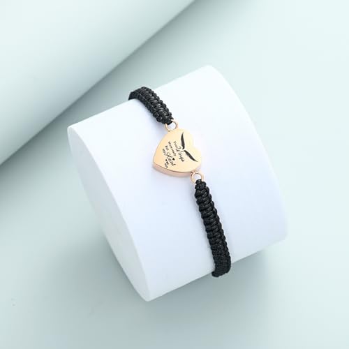 Imrsanl Heart Cremation Bracelet for Ashes Memorial Urn Jewelry - color: Rope Customize