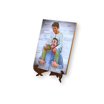 Custom Photo Printed on Wood Home Wall Decor Personalized Picture Frames - color: Pastel Design