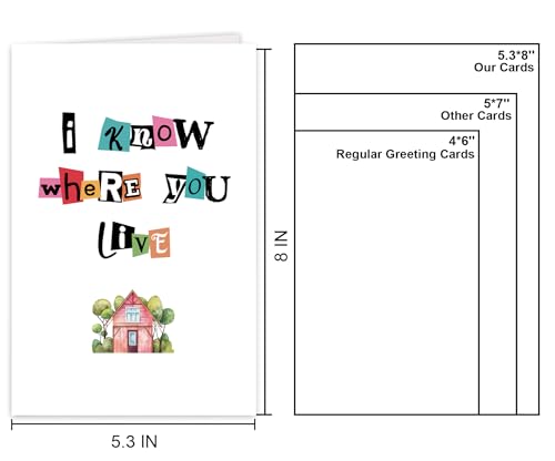 Funny Housewarming Card, Snarky New Home Congrats Card Gift for Friend Coworker, Moving Away Cards, Celebrating New House Cards - I know where you live - color: #4