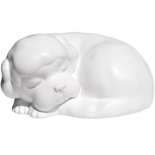 Dog Urn, Dog Urns for Ashes, Sleeping Resin Cremation Pet Urn for Dog Ashes | Pet Memorial Keepsake Funeral Urn for Dogs Ashes, Animal Urn - color: White-c