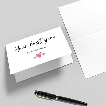 Qiliji Funny 19th Birthday Card for Son Daughter, 19 Years Old Birthday Card for Boy Girl, Nineteenth Birthday Card for Sister Brother Friend, Your Last Year As A Teenager - color: 19th Birthday