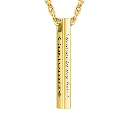 abooxiu Urn Necklace for Human Ashes Cremation Jewelry for Ashes Stainless Steel Keepsake Ashes Necklace Memorial Urn Jewelry Pendant for Women Men - Forever in my heart - style: Gold-engraving