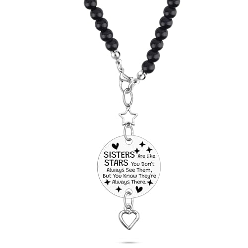 Sister Gifts Car Rearview Mirror Hanging Accessories for New Driver Sisters Best Friends Birthday Graduation Christmas Mother's Day Wedding Gifts Rear View Mirror Charm