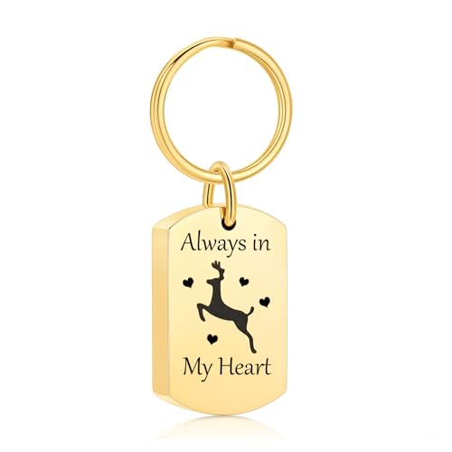 Cremation Jewelry Urn Keychain for Ashes for Women Men Memorial Keepsake Pendant - color: Gold