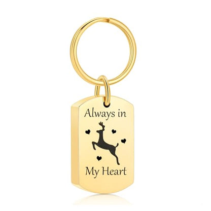 Cremation Jewelry Urn Keychain for Ashes for Women Men Memorial Keepsake Pendant - color: Gold