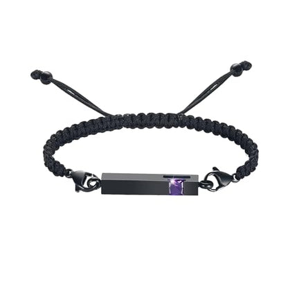 Harbeingt Adjustable Urn Bracelet for Ashes for Women Cremation Jewelry - color: Black Purple1