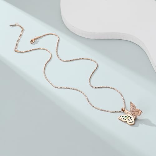 Imrsanl Butterfly Urn Necklace for Ashes Angel Wing Cremation Jewelry Keepsake Funeral Memorial Pendant Gifts of Loss Loved Ones for Women - color: Customize 2