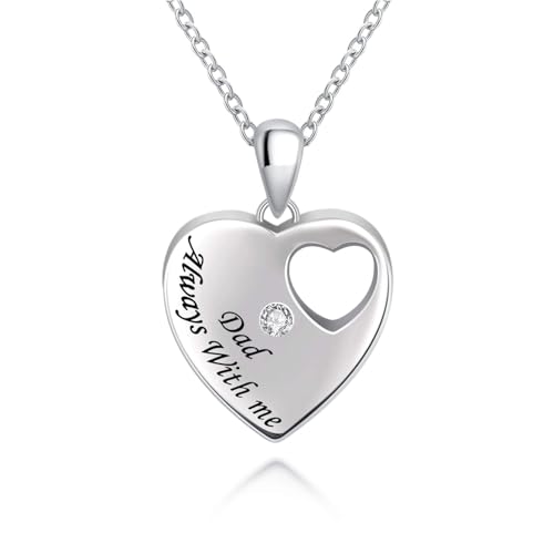 BEILIN 925 Sterling Silver Urn Necklace for Ashes for Women Keepsake Memorial Heart Cremation Jewelry for Ashes - style: Dad
