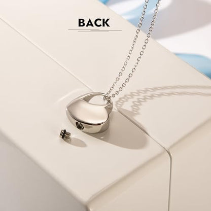 Cremation Jewelry for Ashes Heart Urn Necklaces for Ashes, Locket Necklace for Ashes Memorial Urn Jewelry Waterproof Keepsake Pendant with Funnel Kit & Bag - style: Dad