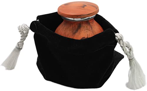 Cedar Wood Finish Keepsake Cremation Urn for Ashes - Aluminum Urn with Painted Cedar Wood Finish - 3 Cubic Inch Capacity [2.5 tablespoons of cremains] - for The Sharing of Ashes - color: Cedar