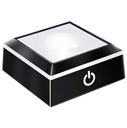 EUSTUMA LED Light Base Non-Slip Square Display Stand In A Variety of Colors,Suitable for Glass Crystal Spherical Artwork (Flat Top Surface) - color: Flat Top Surface