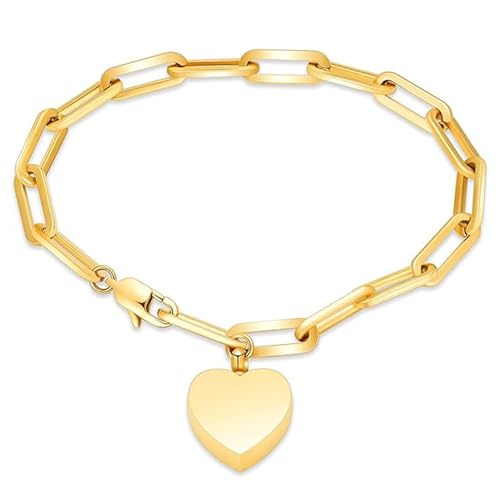Heart Urn Bracelet for Ashes for Women Men Cremation Jewelry - color: Gold