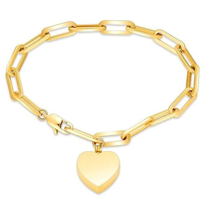 Heart Urn Bracelet for Ashes for Women Men Cremation Jewelry - color: Gold