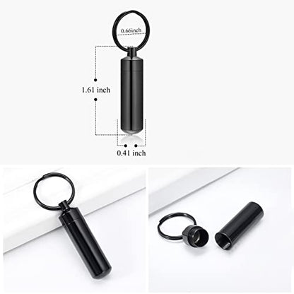 RIPFEVURN 3 Pack Cremation Jewelry Cylinder Urn Keychain for Ashes for Women Men Memorial Keepsake Pendant