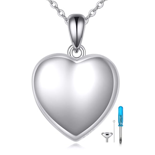 Teardrop Hourglass Urn Necklace for Ashes for Women Sterling Silver Cremation Jewelry Memorial Keepsake Urns Pendant Necklace for Urn Necklaces Ashes - color: silver