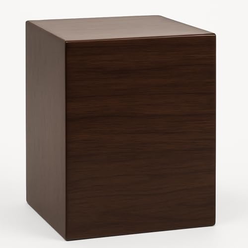 Wooden Cremation Urn for Human Ashes Adult Large Walnut Wood Urn Box TSA Travel Urn Modern Minimalist Memorial Burial Urn Holds 300 lb for Male Female Premium Decorative Funeral Box with Non-Slip Pads