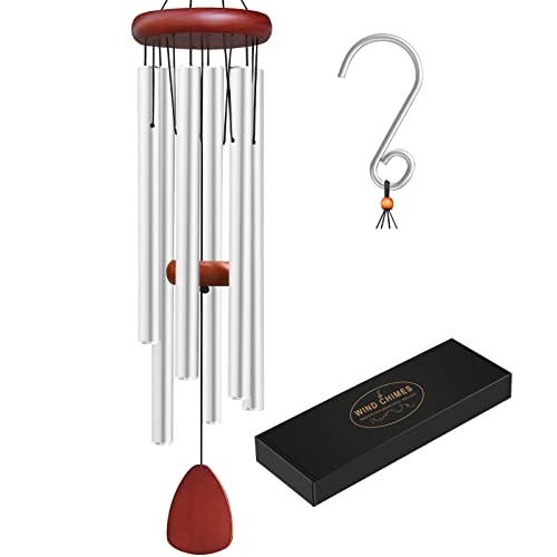 Large Aluminium Wind Chimes Outside, Soothing Melodic Memorial Sympathy Wind Chime, Suitable Outdoor Garden Decor, Gift for Mom Women Neighbors (Silver Wind Chimes-36) - size: Silver Wind Chimes-36"