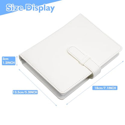 Photo Album 4x6 Photos - 68 Pockets Small Mini Capacity Premium Vegan Leather Cover Case, Portable Wallet Photo Book for Boys Girls Birthday Wedding (White) - color: White