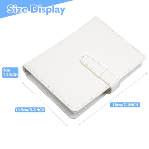 Photo Album 4x6 Photos - 68 Pockets Small Mini Capacity Premium Vegan Leather Cover Case, Portable Wallet Photo Book for Boys Girls Birthday Wedding (White) - color: White