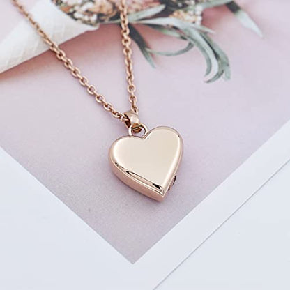 Pet Urn Necklace Heart Memorial Urn Pendant Dog Cat Keepsake Funeral Jewelry 316L Stainess Steel Paw Print Cremation Jewelry - color: Rose Gold One Paw