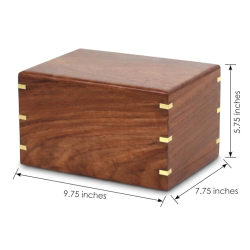 Wooden Cross Carved Rosewood Cremation Urn for Human Ashes (Brown Bottom Opening) - color: Brown Bottom Opening