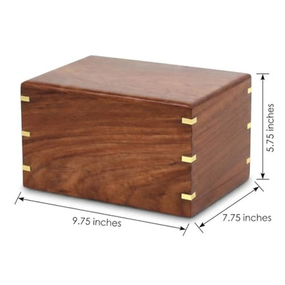 Wooden Cross Carved Rosewood Cremation Urn for Human Ashes (Brown Bottom Opening) - color: Brown Bottom Opening