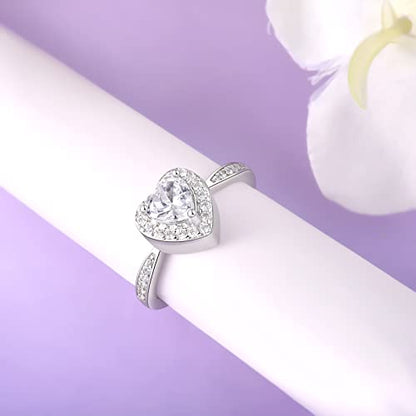 BEILIN Heart Urn Ring 925 Sterling Silver Cremation Urn Rings for Women