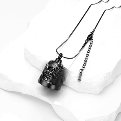 Eagle Love Cremation Keychain Bell Urn Necklaces for Ashes Keepsake Ash Pendant Memorial Urn Keychain Jewelry - color: A-black