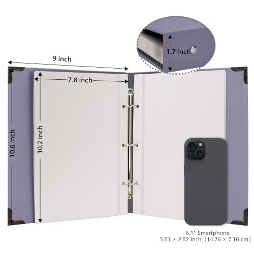 Vienrose 3 Rings Self Adhesive Photo Album 20 Sheets/40 Pages Purple | Hardcover, DIY Scrapbooking Kit, Paper Scrapbook, 9 x 10 6 inch, Lover Friends Kids Wedding - color: Purple, size: 9'' x 10.6''40Pages