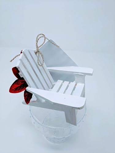 Christmas in Heaven Poem Memorial Empty Chair, Rustic Tree Ornament In Loving Memory, Wedding Remembrance and Sympathy (White)